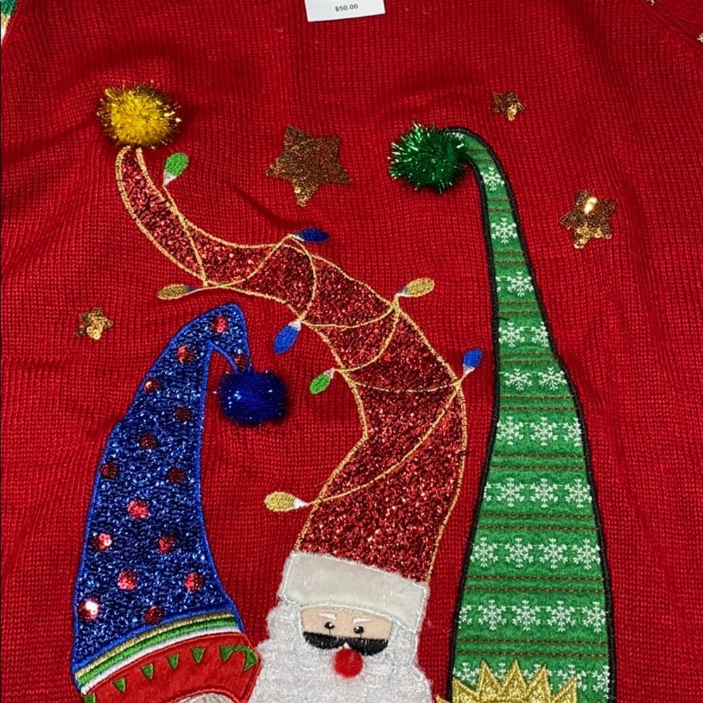 United States Sweater XMas Santa Elf Sweater New - Picture 10 of 12